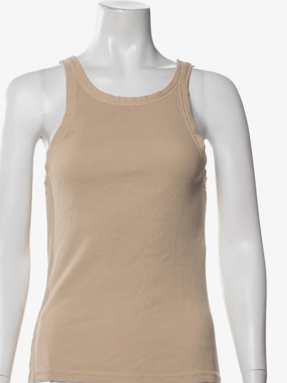 Nili Lotan Ribbed Tank Top in Light Tan
